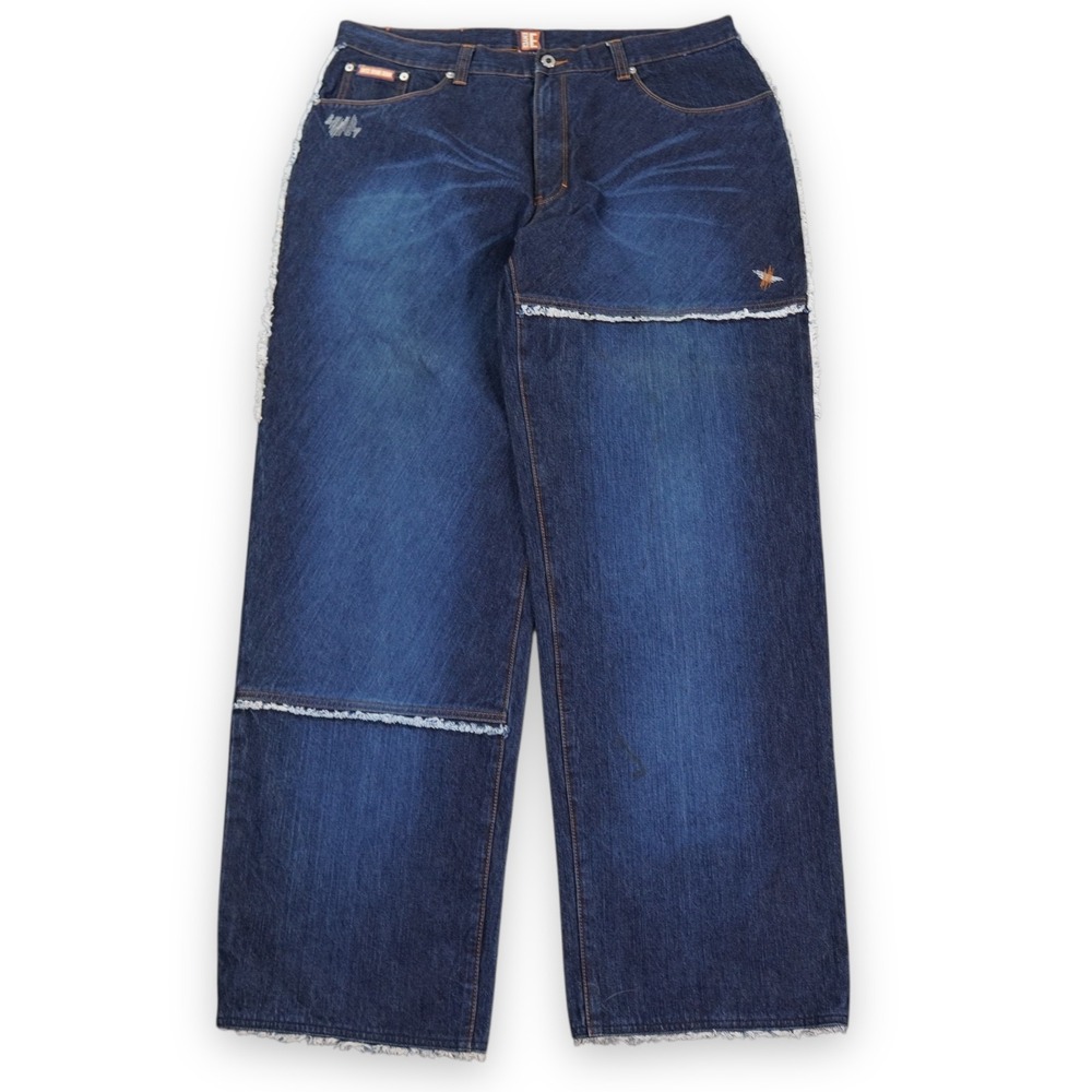 Vtg Enyce Jeans Mens 38x33 Blue Dark Wash Gorpcore Baggy Wide Leg Hip Hop